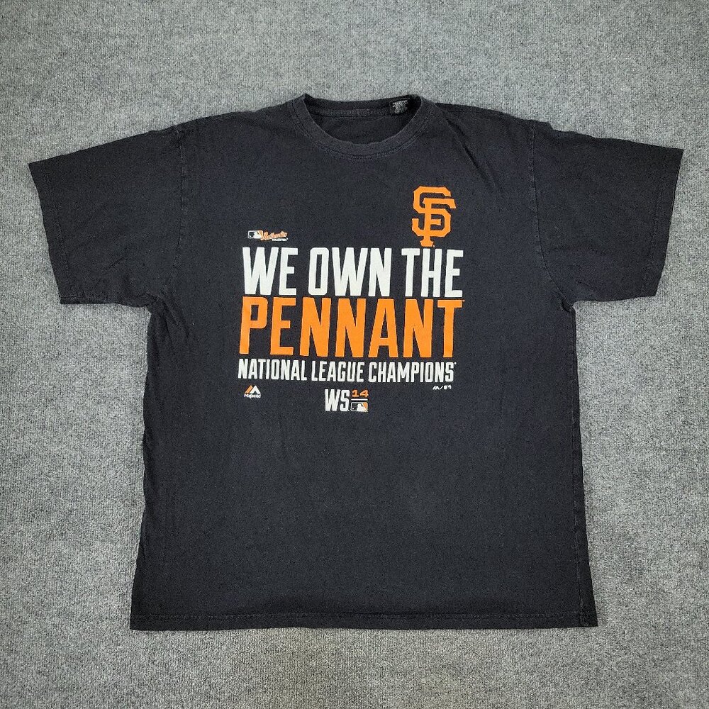 San Francisco Giants Shirt Men 2XL Tall Black MLB Baseball Short Sleeve Pennant